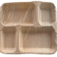 Eco-Friendly Disposable Rec. Plates in 4Comp - 10 x 9" # 2 (Pack of 25 Pcs)