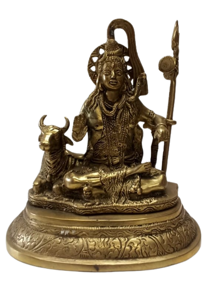 Brass Artistic Carved Statue of Lord Shivji - 8"