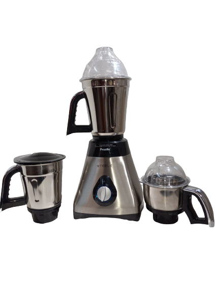 Preethi Steele 3-Jar Mixer Grinder 550-Watt Motor