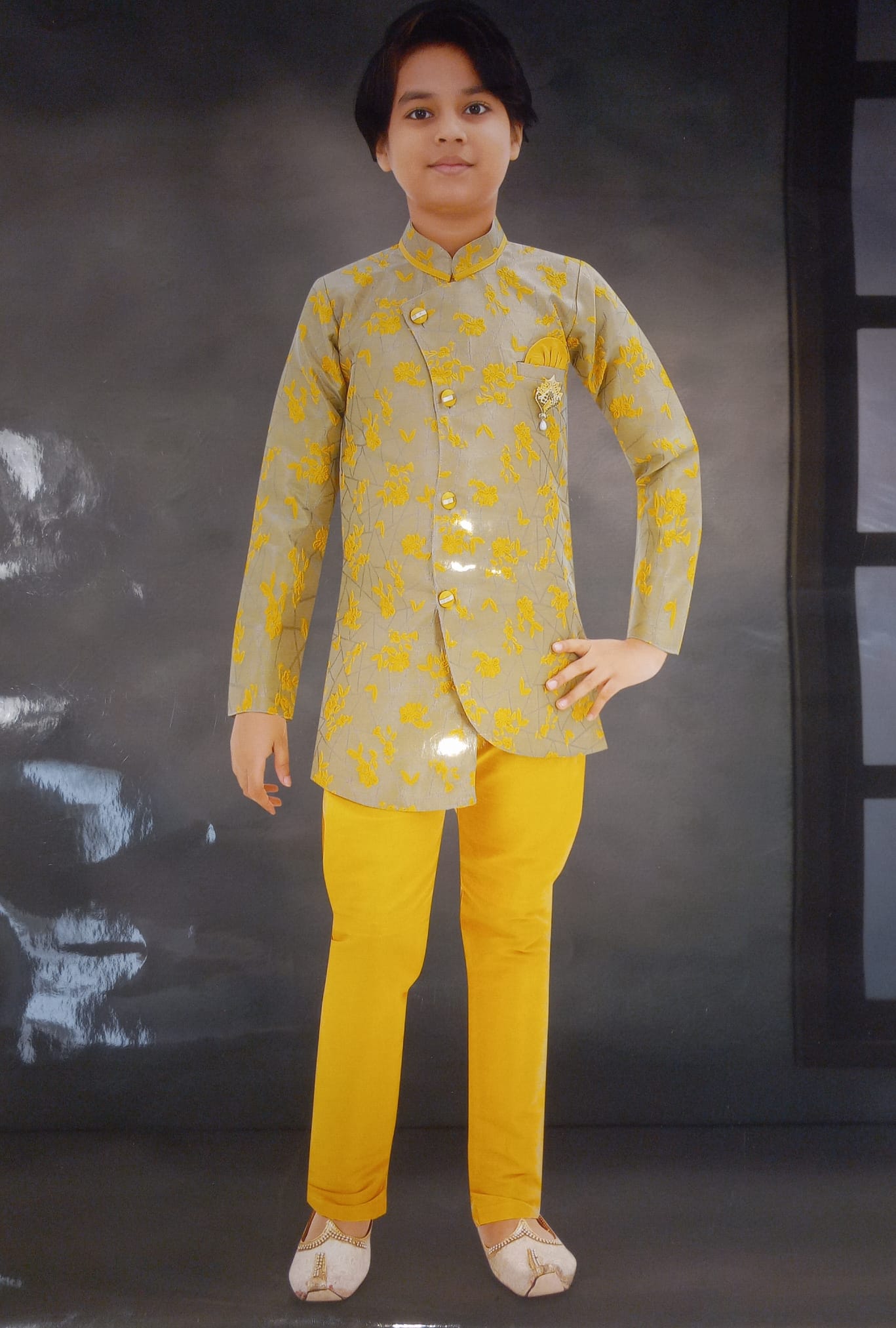 Yellow Boys Sherwani Clothing Set