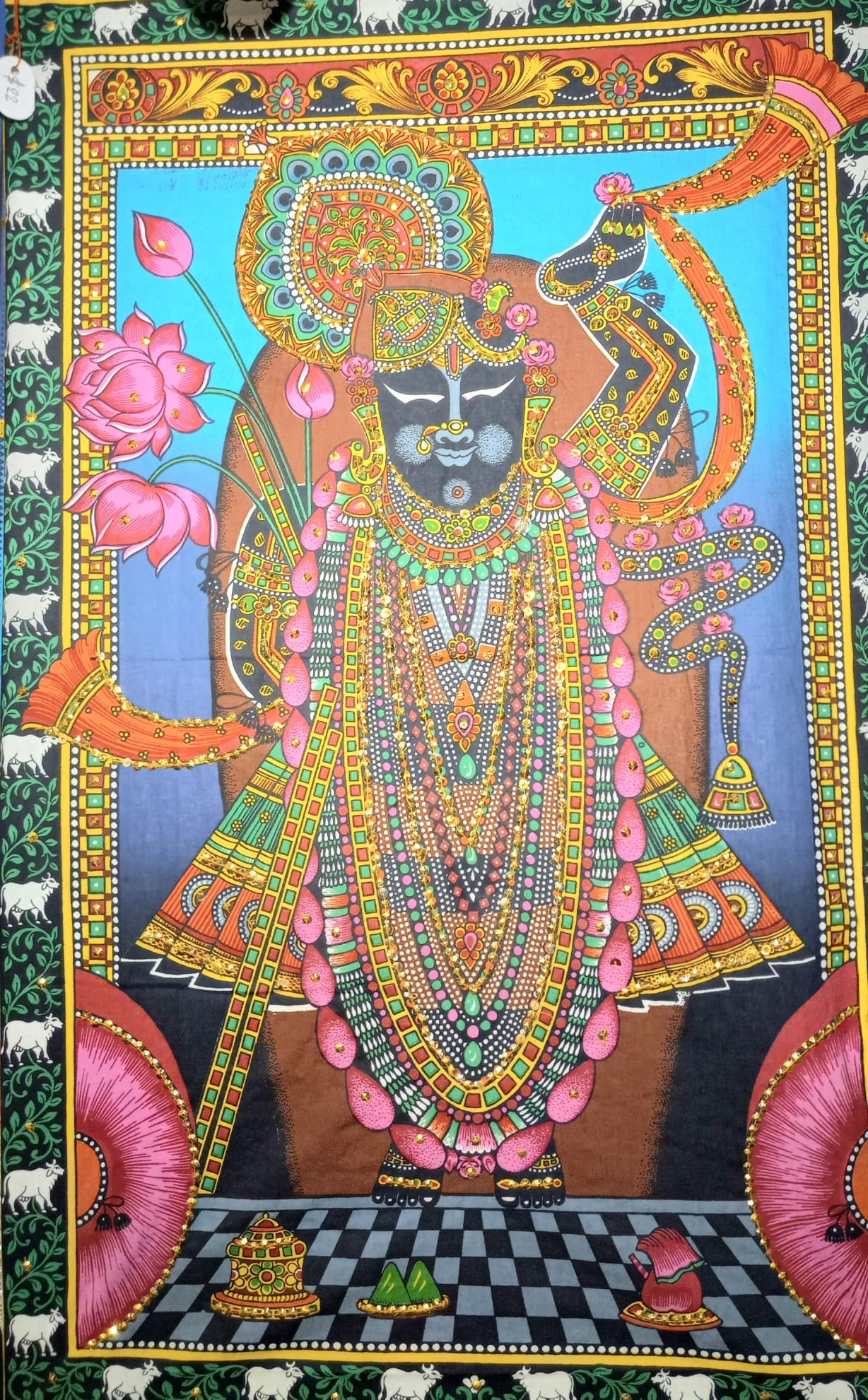 Vibrant Indian God Wall Hanging (20x31 inches)