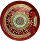 Traditional Red Aarti Thali with Indian Design W/ Accessories-10.75 Inches (2 Designs)