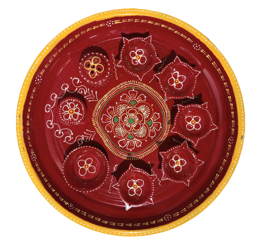 Beautiful Aarthi Thali with Rim and Accessories - 10.5 Inch (in 3 Color & Design)