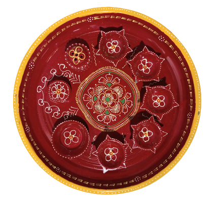 Beautiful Aarthi Thali with Rim and Accessories - 10.5 Inch (in 3 Color & Design)