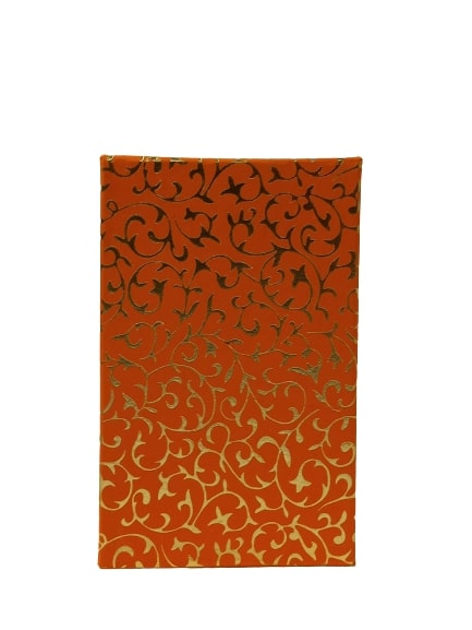 Elegant Orange Sweetbox with Gold Leaf Pattern - Perfect for Gifting 1/4kg Treats