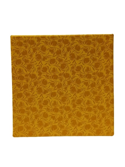 Elegant Marigold Sweetbox with Dark Gold Leaf Pattern - Perfect for Gifting 1/2kg Treats