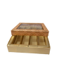 Peach-Colored Indian Sweet Boxes with 4 Compartments - 1/2 Kg Size - Outer - 7.5" x 7.5" x 1.75" Inner - 7.25" x 7.25" x 1.50"