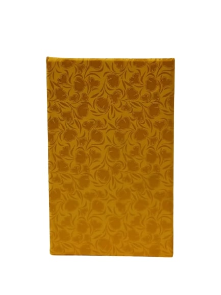 Elegant Marigold Sweetbox with Gold Leaf Pattern - Perfect for Gifting 1/4kg Treats