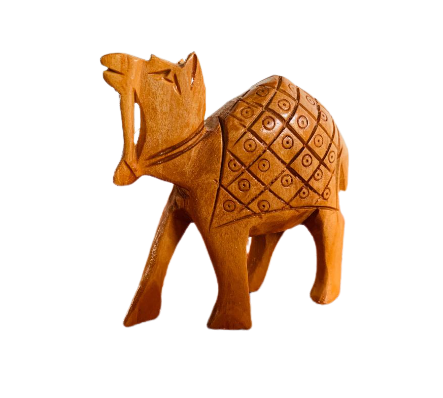 Wooden Camel w/ Carving Home Decor Showpiece