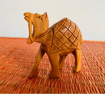 Wooden Camel w/ Carving Home Decor Showpiece