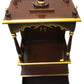 Traditional Small Wooden Mandir for Home in Dark Brown & Gold - 12"