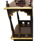Traditional Small Wooden Mandir for Home in Dark Brown & Gold - 12"